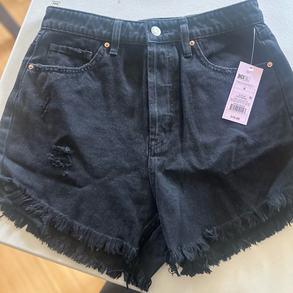Target Black Frayed Jean Shorts